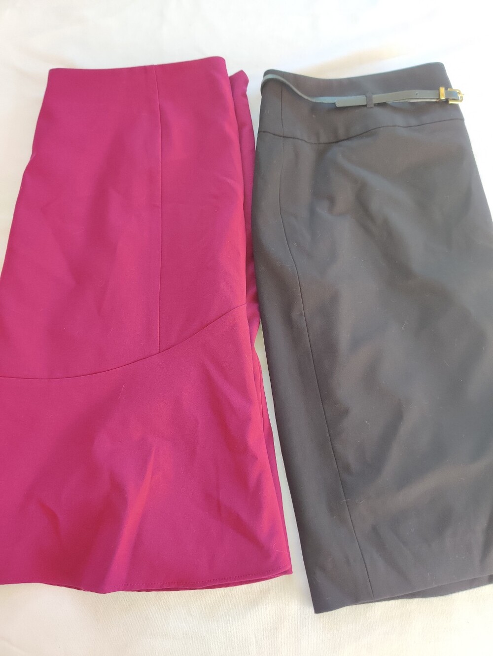 Two Career Magenta and Black Pencil Skirts
